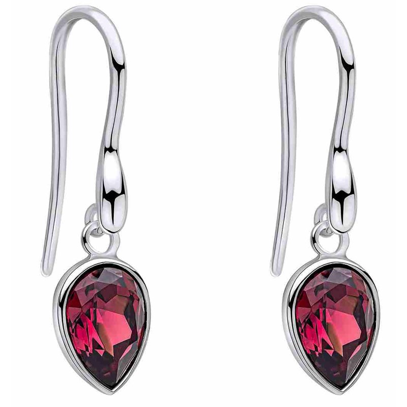 Boucle d'oreille cristal rose améthyste en argent 925