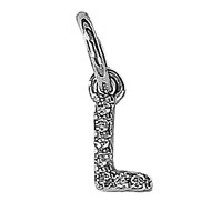 Très petit pendentif Initiale lettre L en argent 925°/00 et cz cristal 0,5cm