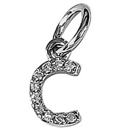 Très petit pendentif Initiale lettre C en argent 925°/00 et cz cristal 0,5cm