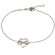 Bracelet femme enfant breloque coeur infini en argent 925°/00 - 18cm