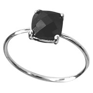 Bague alliance femme taille 56 avec cz carré noir en argent