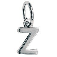 Très petit pendentif Initiale lettre Z en argent 925°/00 rhodié 0,5cm