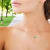 Collier goutte d'oxyde de zirconium vert style fleur Plaqué OR 750 3 microns - vue V4