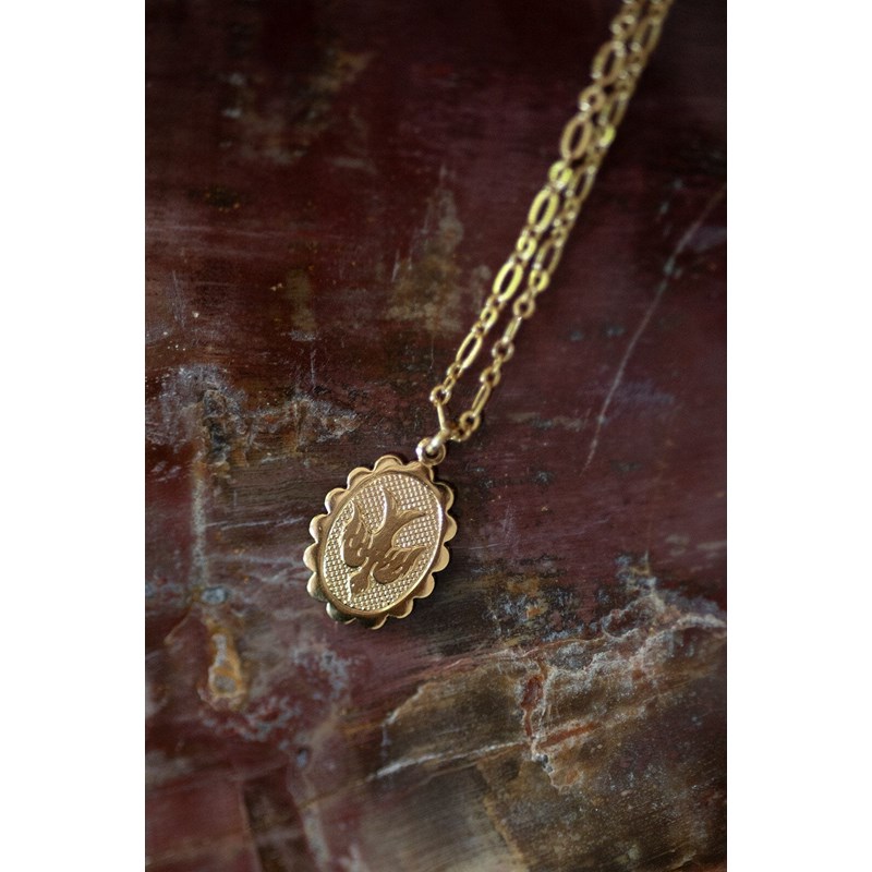 collier colombe doré à l'or fin - THÉMIS - vue 2