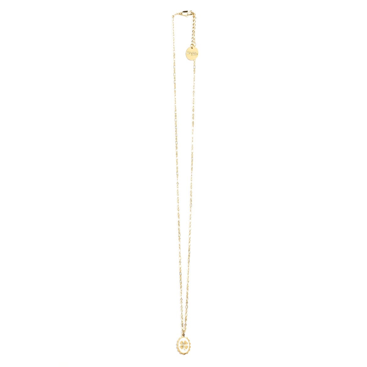 collier trèfle émaillé doré à l'or fin - THÉMIS - vue 5