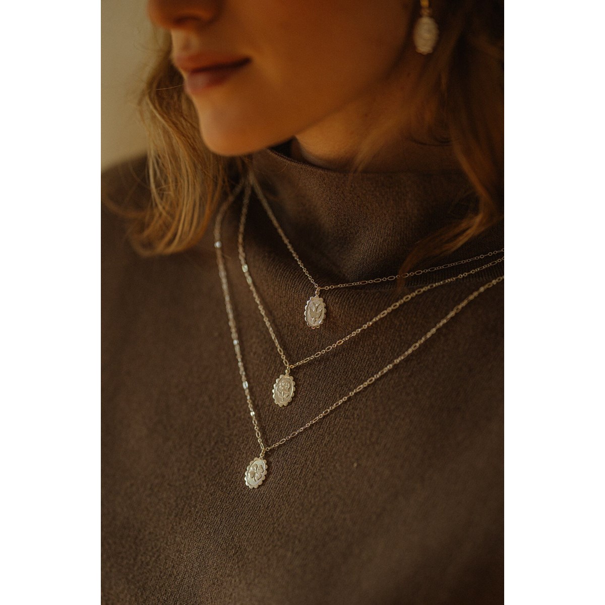 collier trèfle plaqué argent - THÉMIS - vue 4