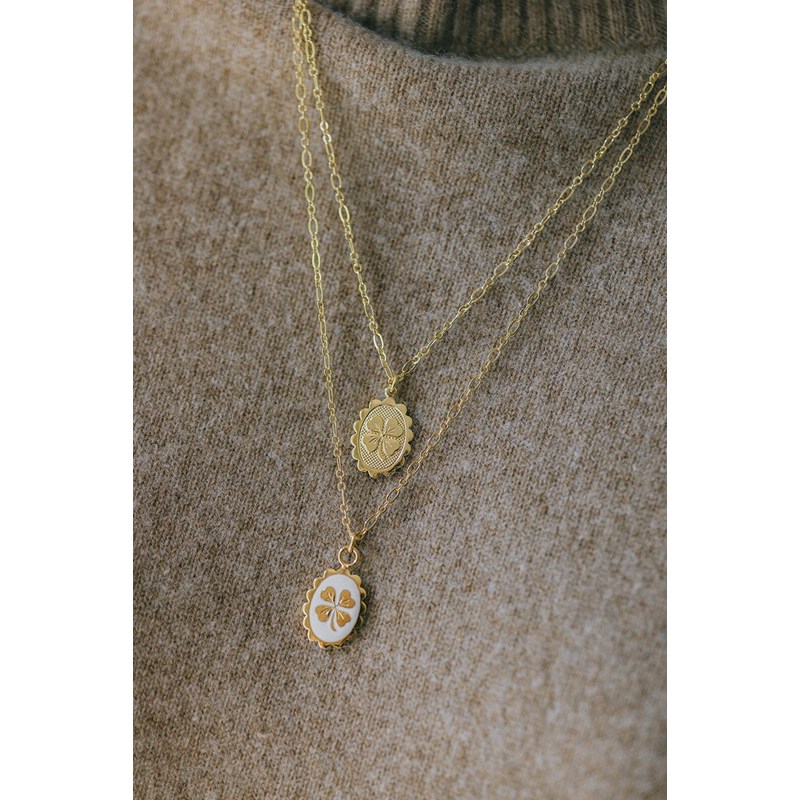 collier trèfle plaqué argent - THÉMIS - vue 4
