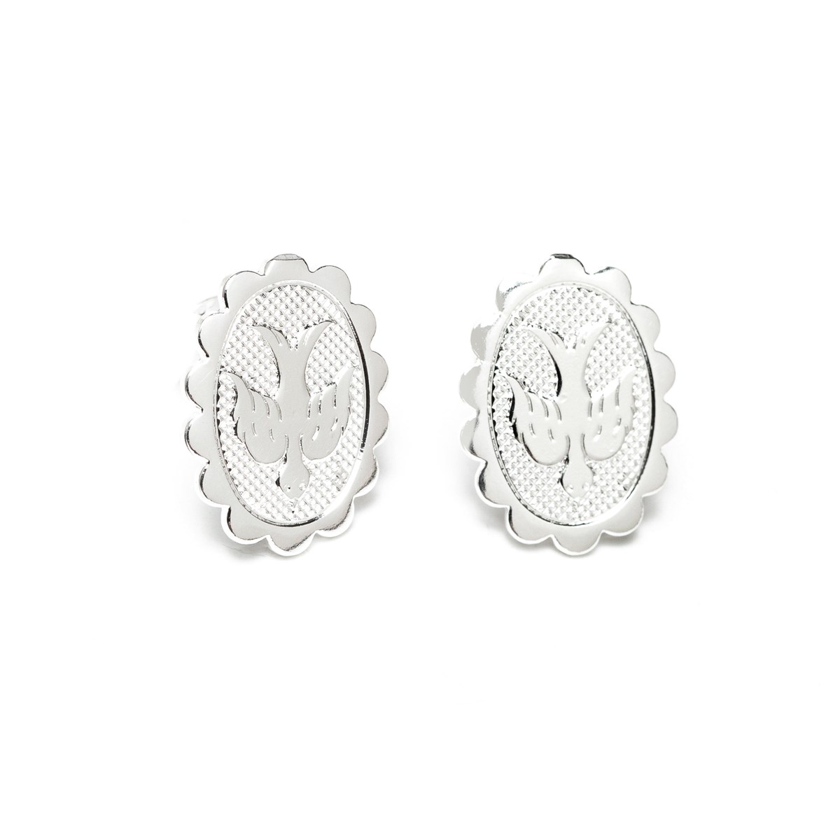 boucles d'oreilles puces colombes plaqué argent - THÉMIS