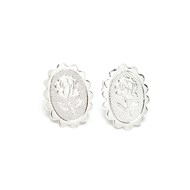 boucles d'oreilles puces fleurs plaqué argent - THÉMIS