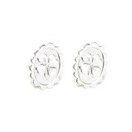 boucles d'oreilles puces trèfles plaqué argent - THÉMIS