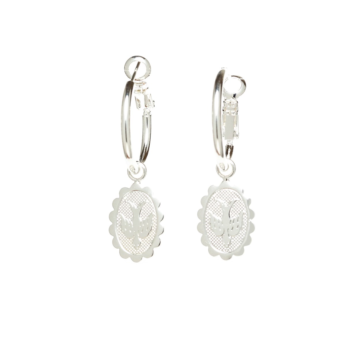 mini boucles d'oreilles créoles colombes plaqué argent - THÉMIS