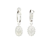 mini boucles d'oreilles créoles colombes plaqué argent - THÉMIS