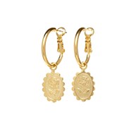 mini boucles d'oreilles créoles fleurs doré à l'or fin - THÉMIS