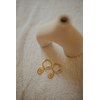 mini boucles d'oreilles créoles trèfles émaillées doré à l'or fin - THÉMIS - vue V3