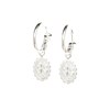 mini boucles d'oreilles créoles trèfles plaqué argent - THÉMIS - vue V1