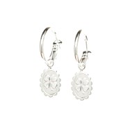 mini boucles d'oreilles créoles trèfles plaqué argent - THÉMIS