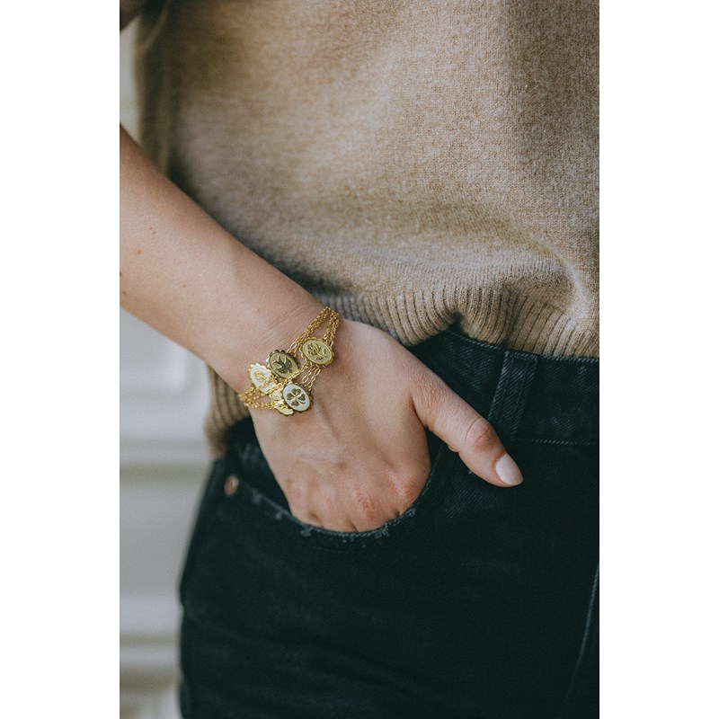 bracelet colombe émaillé doré à l'or fin - THÉMIS - vue 5