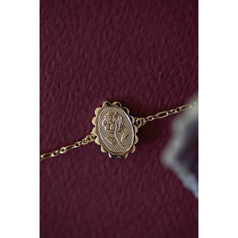 bracelet fleur doré à l'or fin - THÉMIS - vue 3