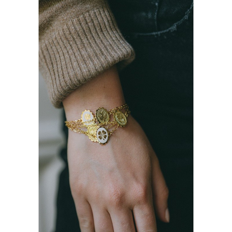 bracelet trèfle doré à l'or fin - THÉMIS - vue 5