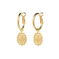 mini boucles d'oreilles créoles colombes doré à l'or fin - THÉMIS