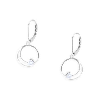 Rhodium-plated 925 silver earrings with zirconium oxide