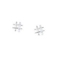 Boucles d'oreilles en argent 925 rhodié avec oxydes de zirconium