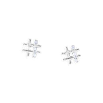 Earrings in rhodium-plated 925 sterling silver with zirconium oxides