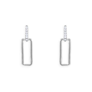 Earrings in rhodium-plated 925 sterling silver with zirconium oxides