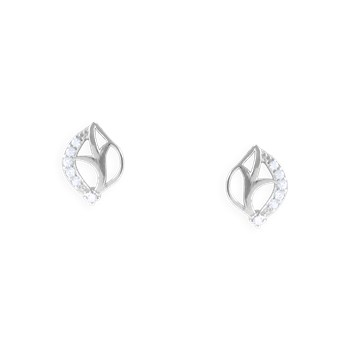 Earrings in rhodium-plated 925 sterling silver with zirconium oxides