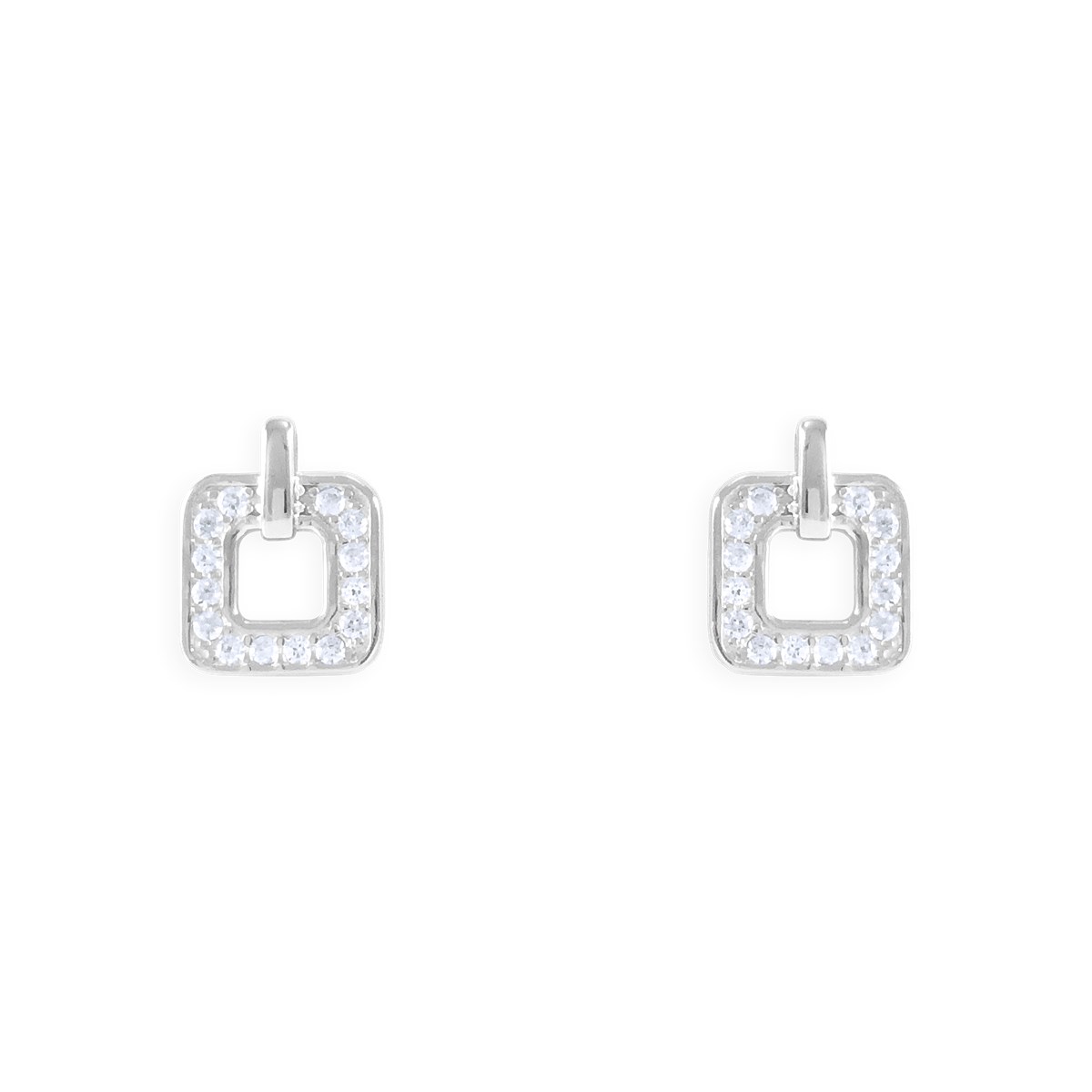 Boucles d'oreilles en argent 925 rhodié avec oxydes de zirconium