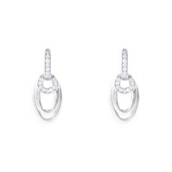 Boucles d'oreilles en argent 925 rhodié avec oxydes de zirconium