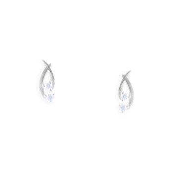 Earrings in rhodium-plated 925 sterling silver with zirconium oxides