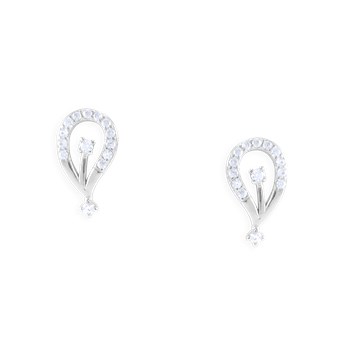 Earrings in rhodium-plated 925 sterling silver with zirconium oxides