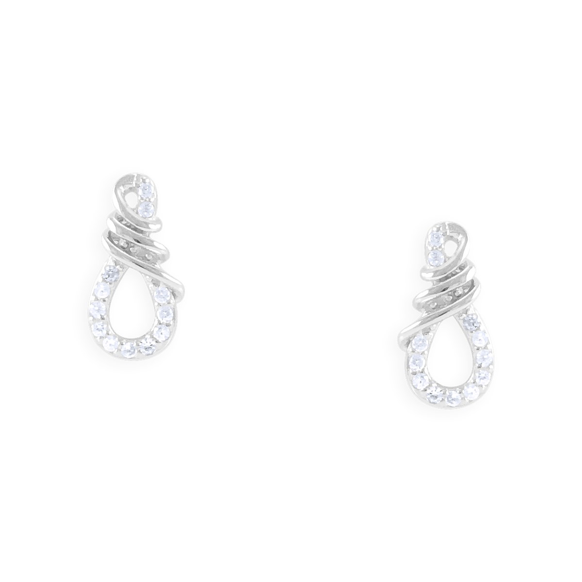 Boucles d'oreilles en argent 925 rhodié avec oxydes de zirconium