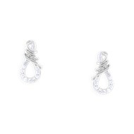 Boucles d'oreilles en argent 925 rhodié avec oxydes de zirconium