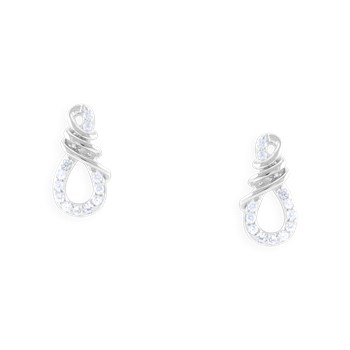 Earrings in rhodium-plated 925 sterling silver with zirconium oxides