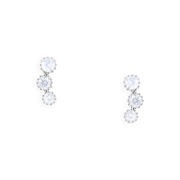 Earrings in rhodium-plated 925 sterling silver with zirconium oxides