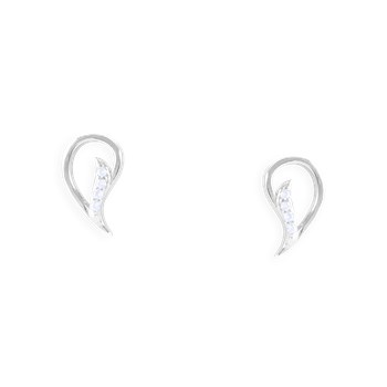 Earrings in rhodium-plated 925 sterling silver with zirconium oxides