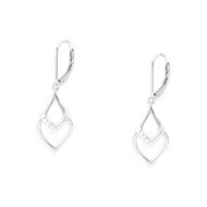 Boucles d'oreilles en argent 925 rhodié avec oxydes de zirconium