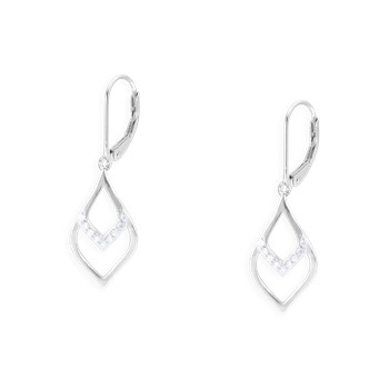 Earrings in rhodium-plated 925 sterling silver with zirconium oxides