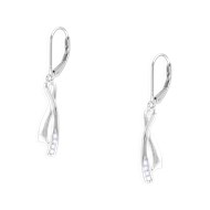 Boucles d'oreilles en argent 925 rhodié avec oxydes de zirconium