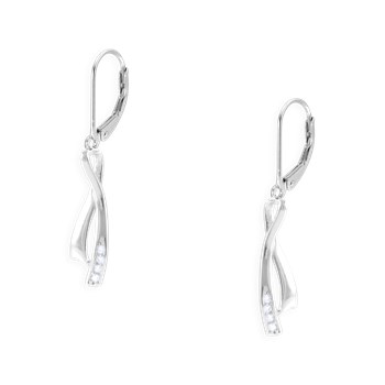 Earrings in rhodium-plated 925 sterling silver with zirconium oxides