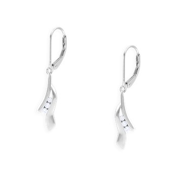 Earrings in rhodium-plated 925 sterling silver with zirconium oxides