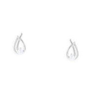 Boucles d'oreilles en argent 925 rhodié avec oxyde de zirconium