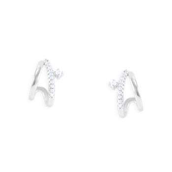 Earrings in rhodium-plated 925 sterling silver with zirconium oxides