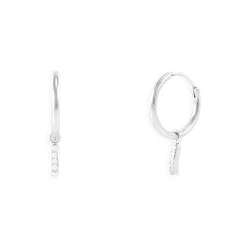 Earrings in rhodium-plated 925 sterling silver with zirconium oxides