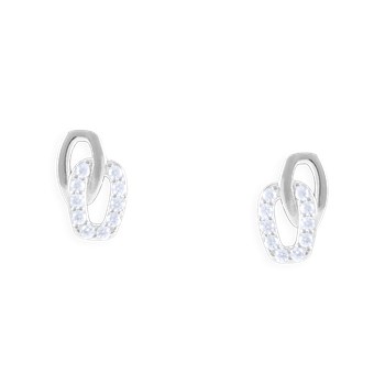 Earrings in rhodium-plated 925 sterling silver with zirconium oxides