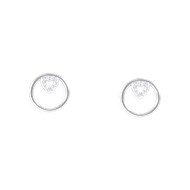 Boucles d'oreilles en argent 925 rhodié avec oxydes de zirconium