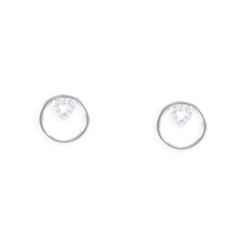 Earrings in rhodium-plated 925 sterling silver with zirconium oxides