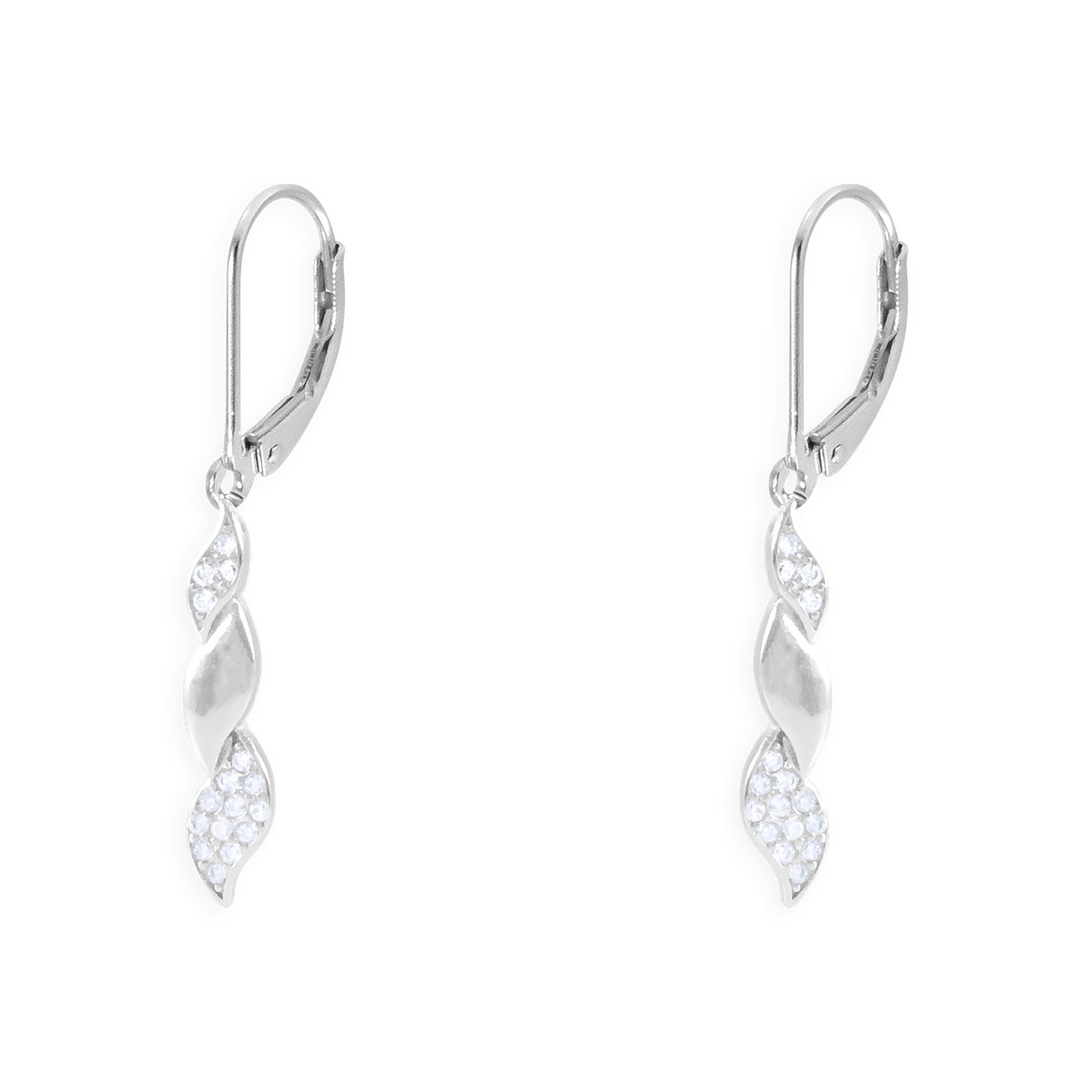 Boucles d'oreilles en argent 925 rhodié avec oxydes de zirconium